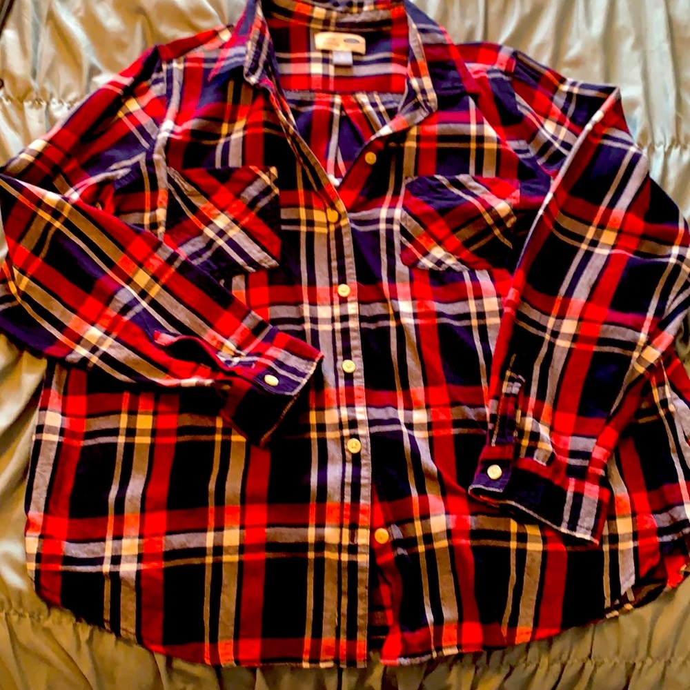 Gently used, OLD NAVY ~ Red, White & Blue Flannel 🇺🇸